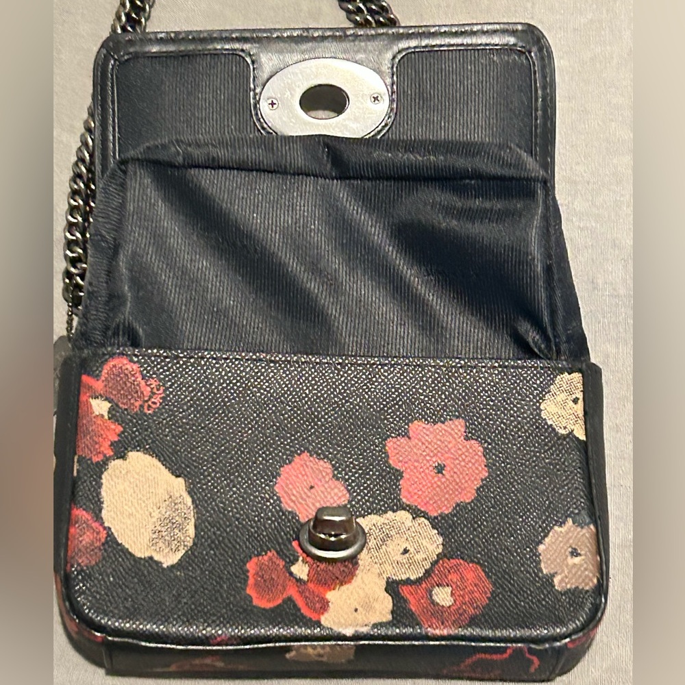 COACH Jewel Embellished Leather Floral Print Mini Convertible Crossbody Bag - Picture 11 of 15